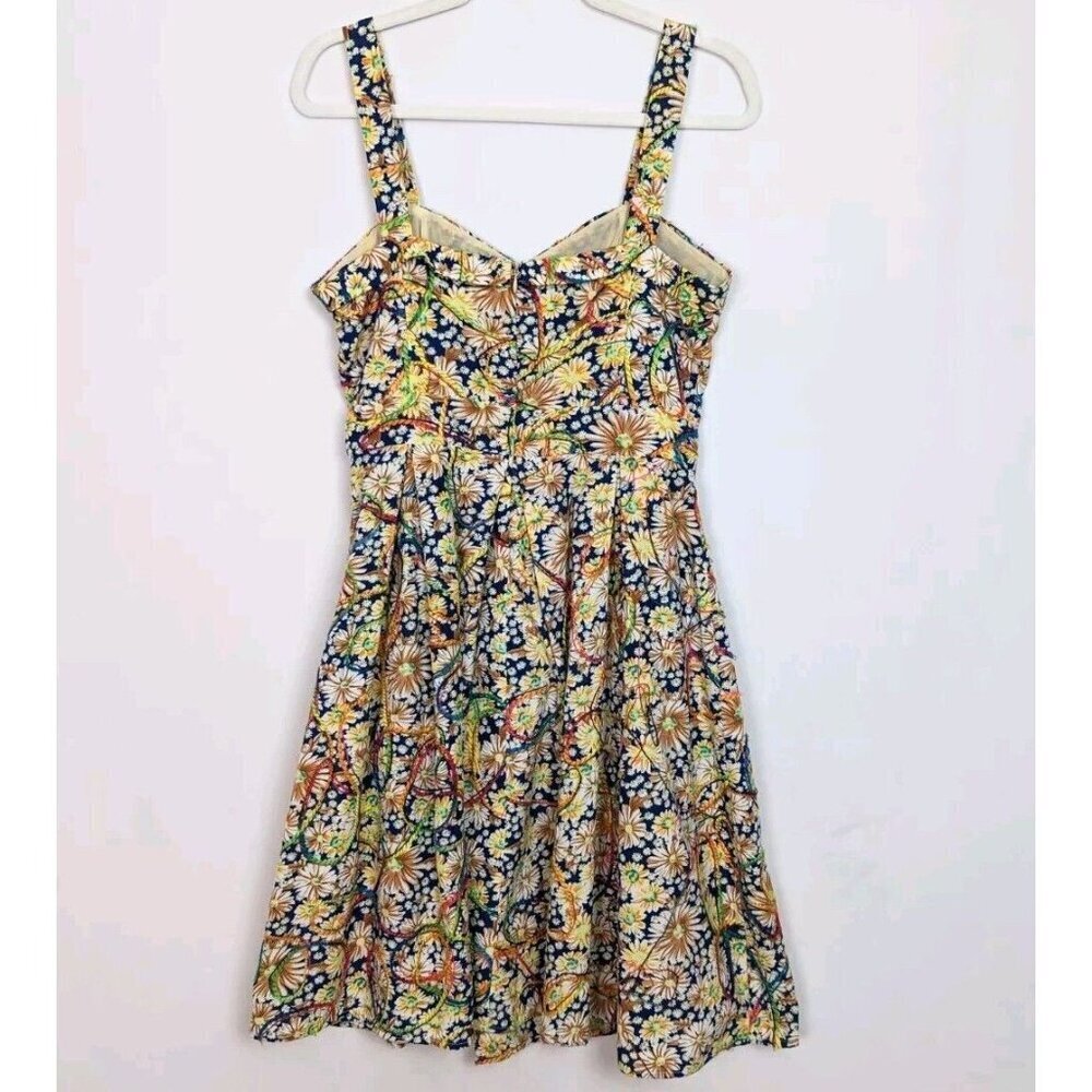 Tatyana L Wiggle Dress Pin Up Retro 50s Inspo Fit Flare Colorful Floral Yarn